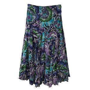 Vtg Newsworthy Drop Waist Skirt | S | Chiffon Butterfly Flowy | Fairy Whimsical